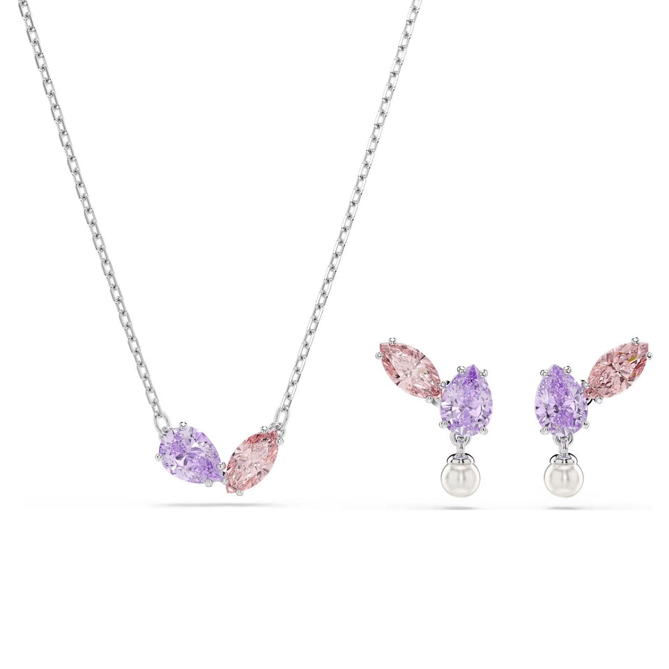 Swarovski Ariana Grande x Swarovski Pink & Purple Necklace & Earring Set