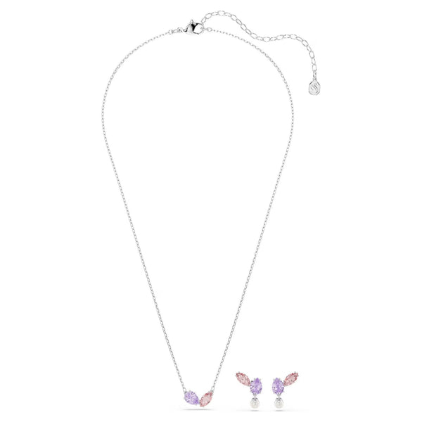 Swarovski Ariana Grande x Swarovski Pink & Purple Necklace & Earring Set