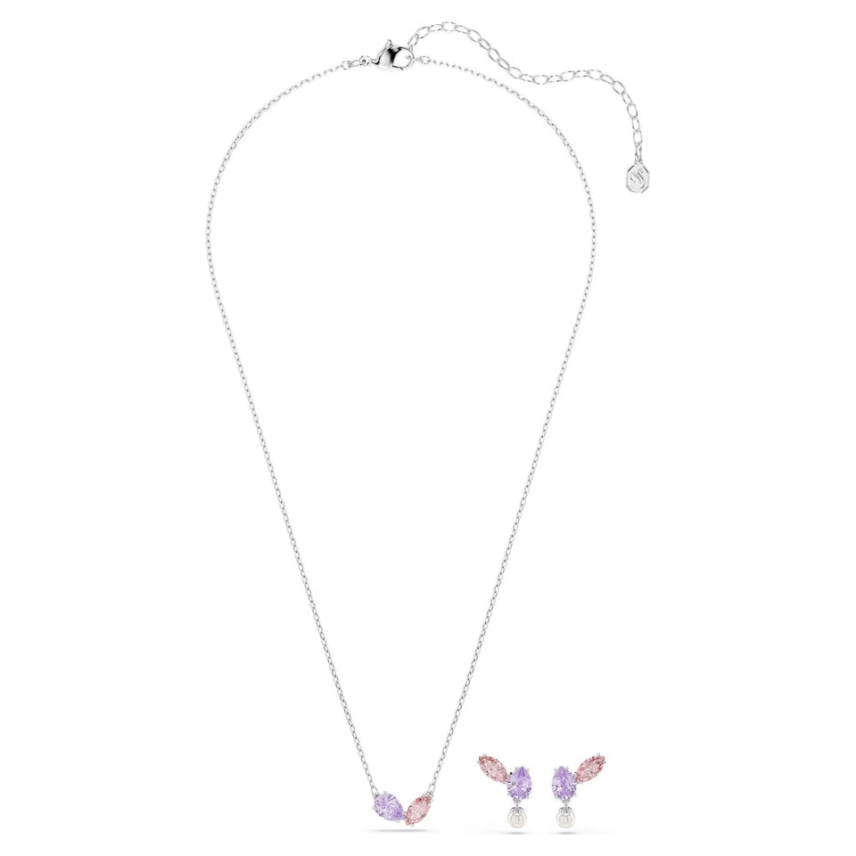 Swarovski Ariana Grande x Swarovski Pink & Purple Necklace & Earring Set
