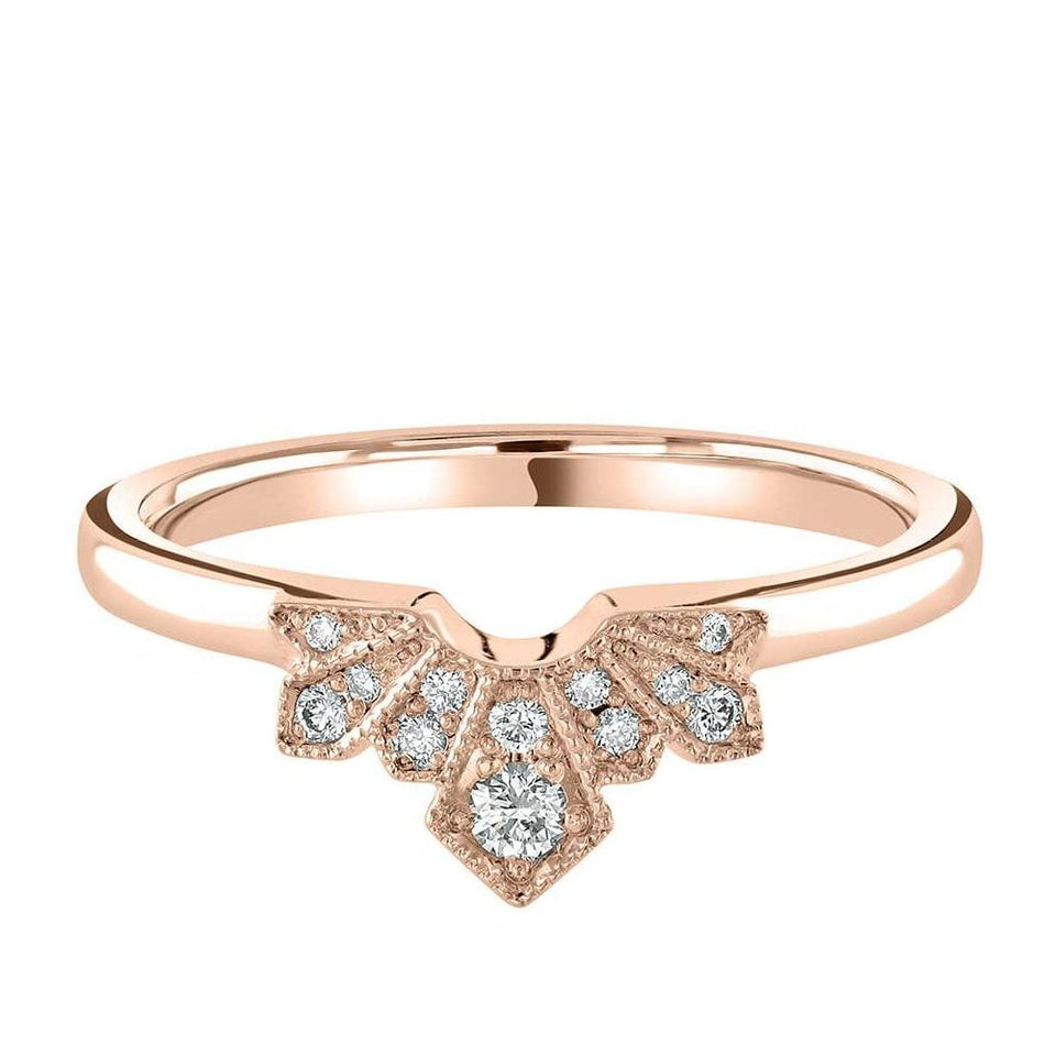 Francis & Gaye Art Deco-inspired Diamond Set U Silhouette Shaped Band