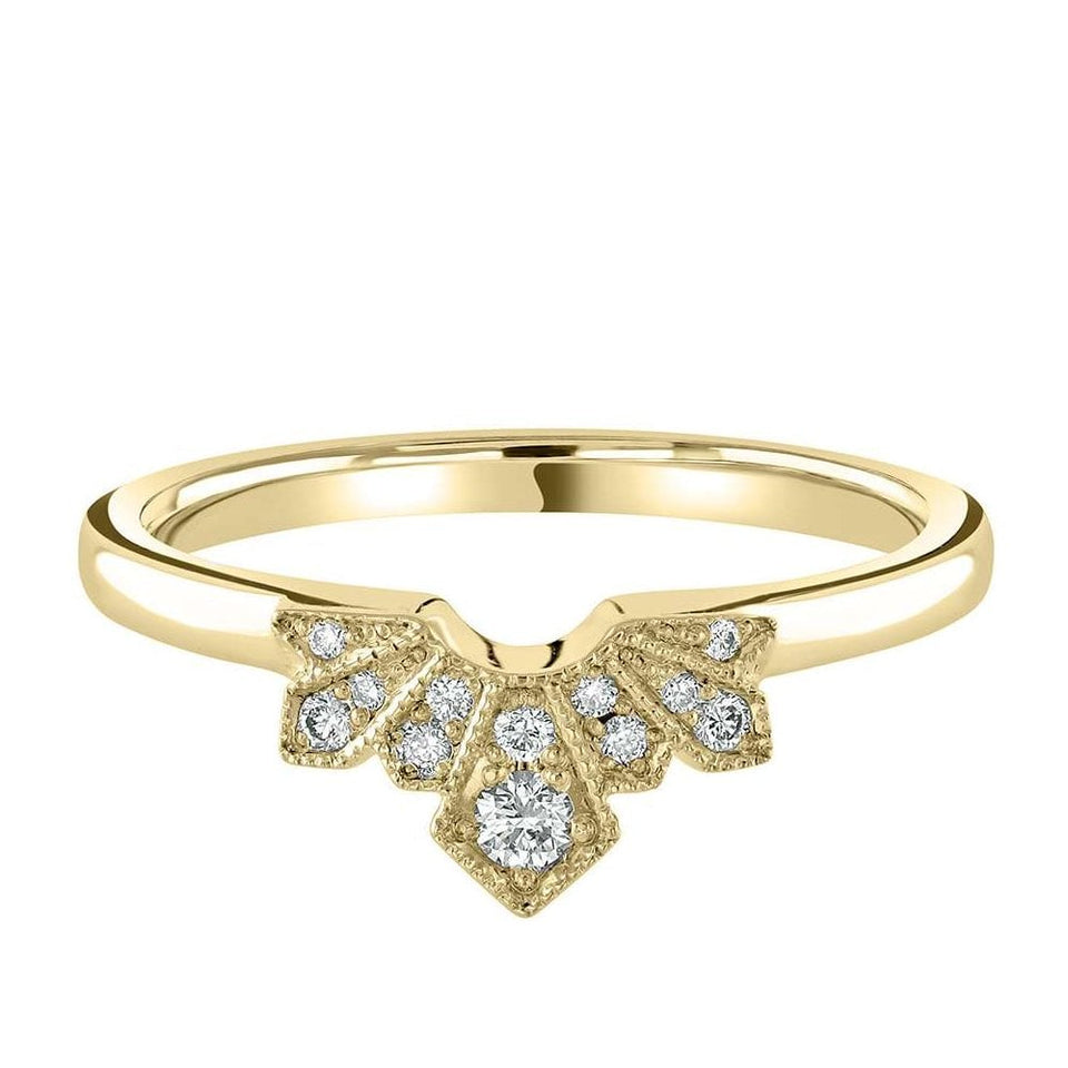 Francis & Gaye Art Deco-inspired Diamond Set U Silhouette Shaped Band