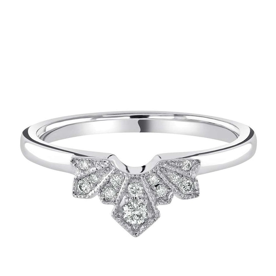 Francis & Gaye Art Deco-inspired Diamond Set U Silhouette Shaped Band