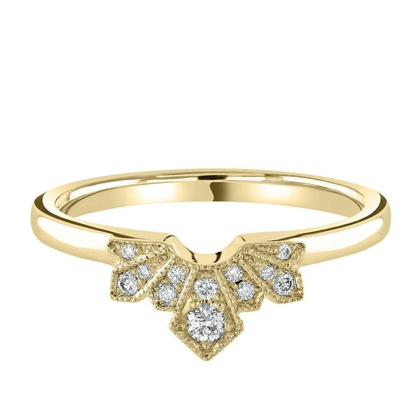 Francis & Gaye Art Deco-inspired Diamond Set U Silhouette Shaped Band