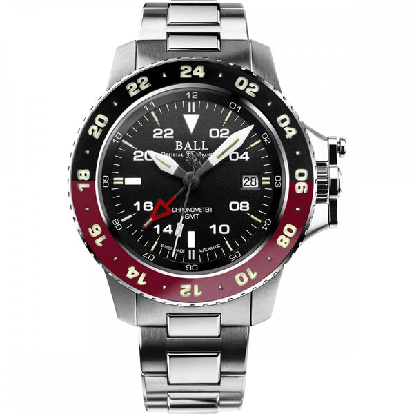 BALL Watch Engineer Hydrocarbon AeroGMT II 40mm Mens Watch Black And Red Bezel Watch