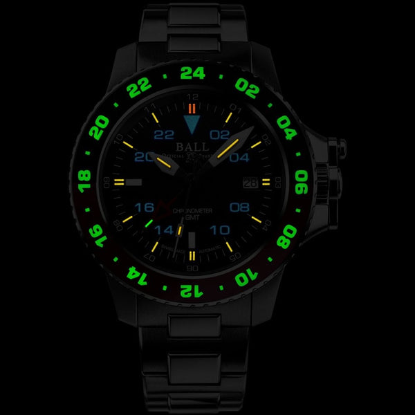 BALL Watch Engineer Hydrocarbon AeroGMT II 40mm Mens Watch Black And Red Bezel Watch