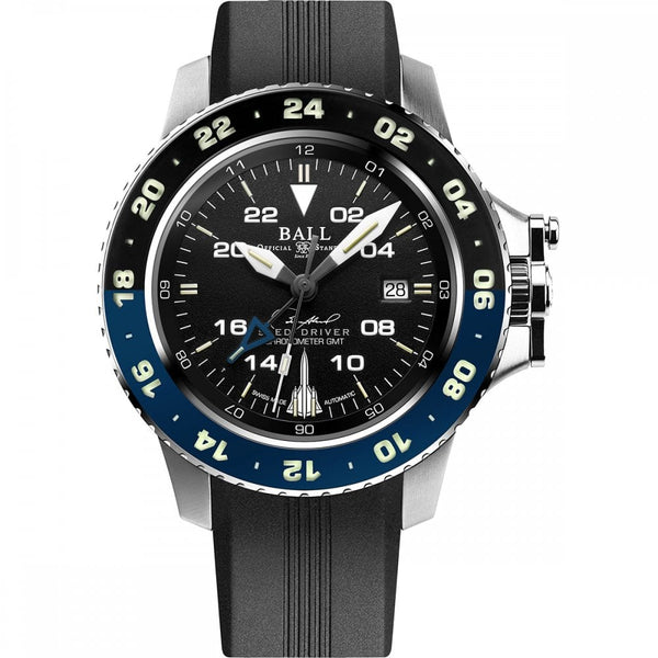 BALL Watch Engineer Hydrocarbon AeroGMT Sled Driver Black And Blue Bezel Rubber Strap Watch (XXXX/1990)