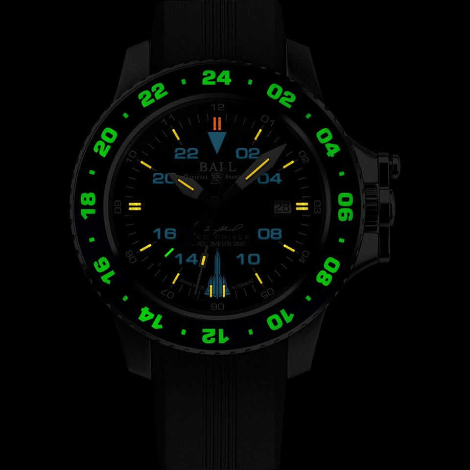 BALL Watch Engineer Hydrocarbon AeroGMT Sled Driver Black And Blue Bezel Rubber Strap Watch (XXXX/1990)