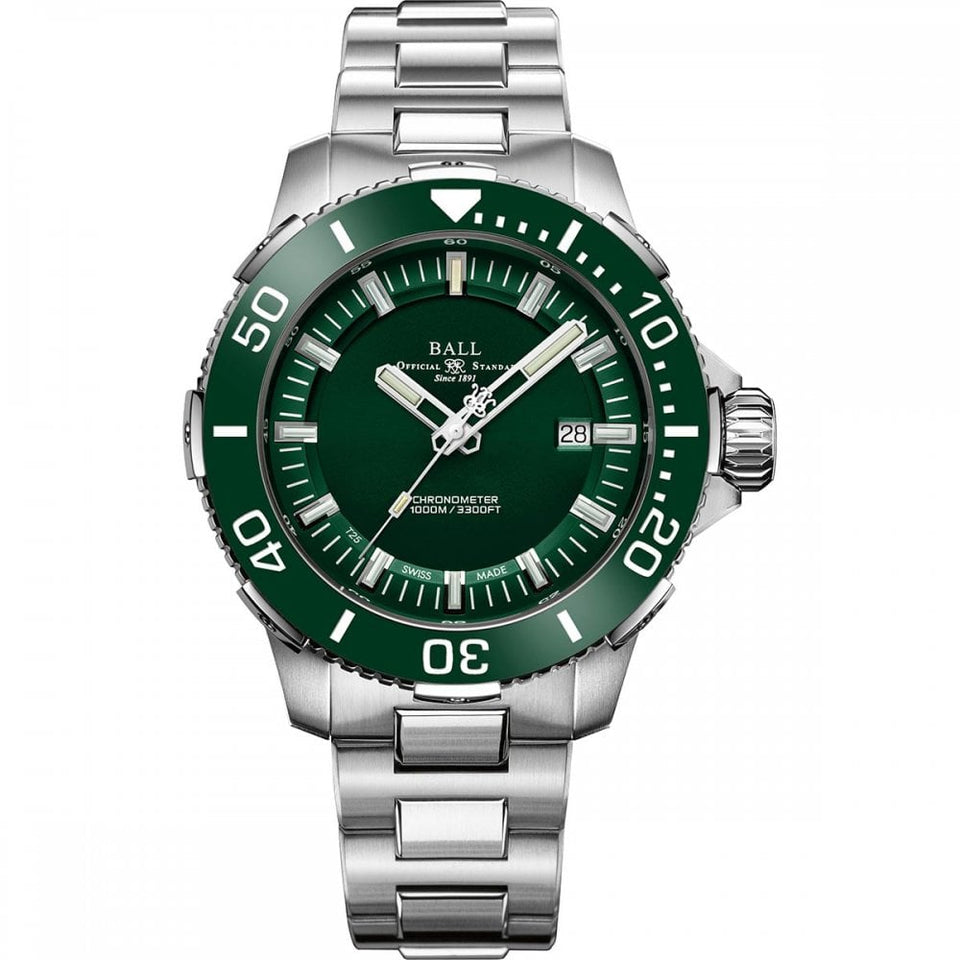 BALL Watch Engineer Hydrocarbon DeepQUEST Ceramic Diver 42mm Green Dial Men's Watch