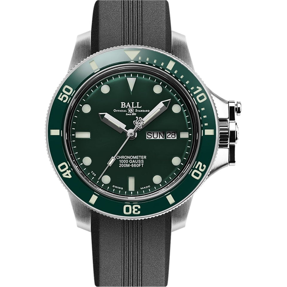 BALL Watch Engineer Hydrocarbon Original Men's 43mm Green Dial Rubber Strap Watch
