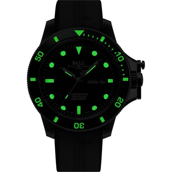 BALL Watch Engineer Hydrocarbon Original Men's 43mm Green Dial Rubber Strap Watch
