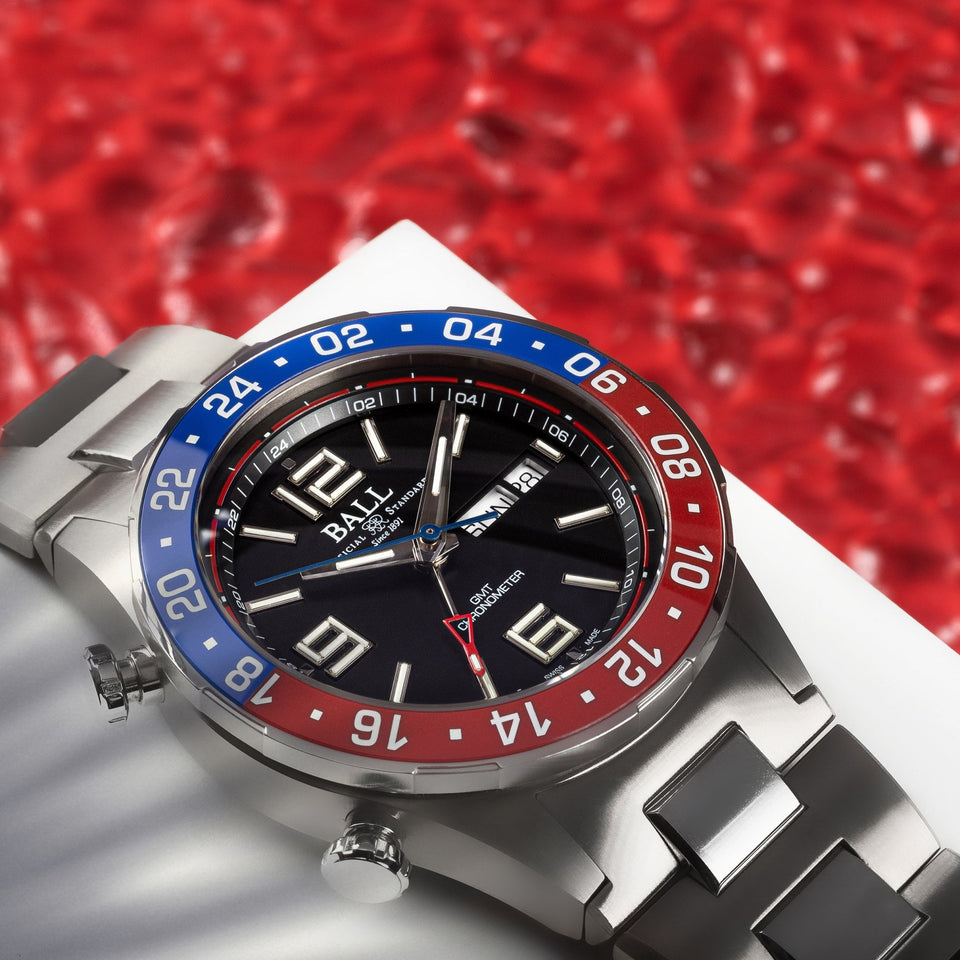 BALL Watch Roadmaster Marine GMT 40mm Blue And Red Bezel Men's Limited Edition Watch Watch (XXXX/1000)