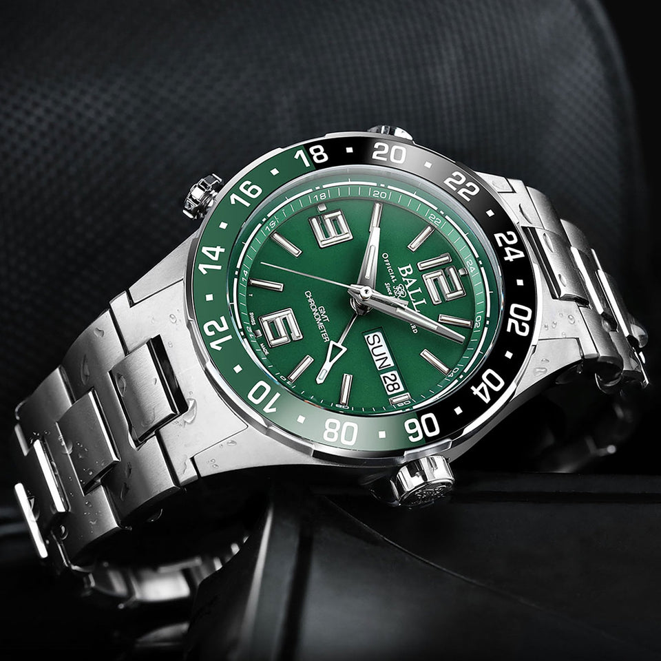 BALL Watch Roadmaster Marine GMT gREEN Dial Titanium Limited Edition Watch (XXXX/1000)