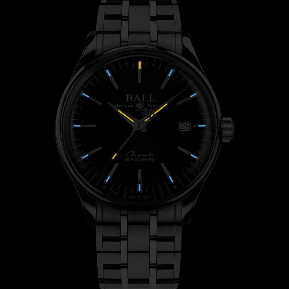 BALL Watch Trainmaster Manufacture 80 Hours 40mm Men's Black Dial Watch