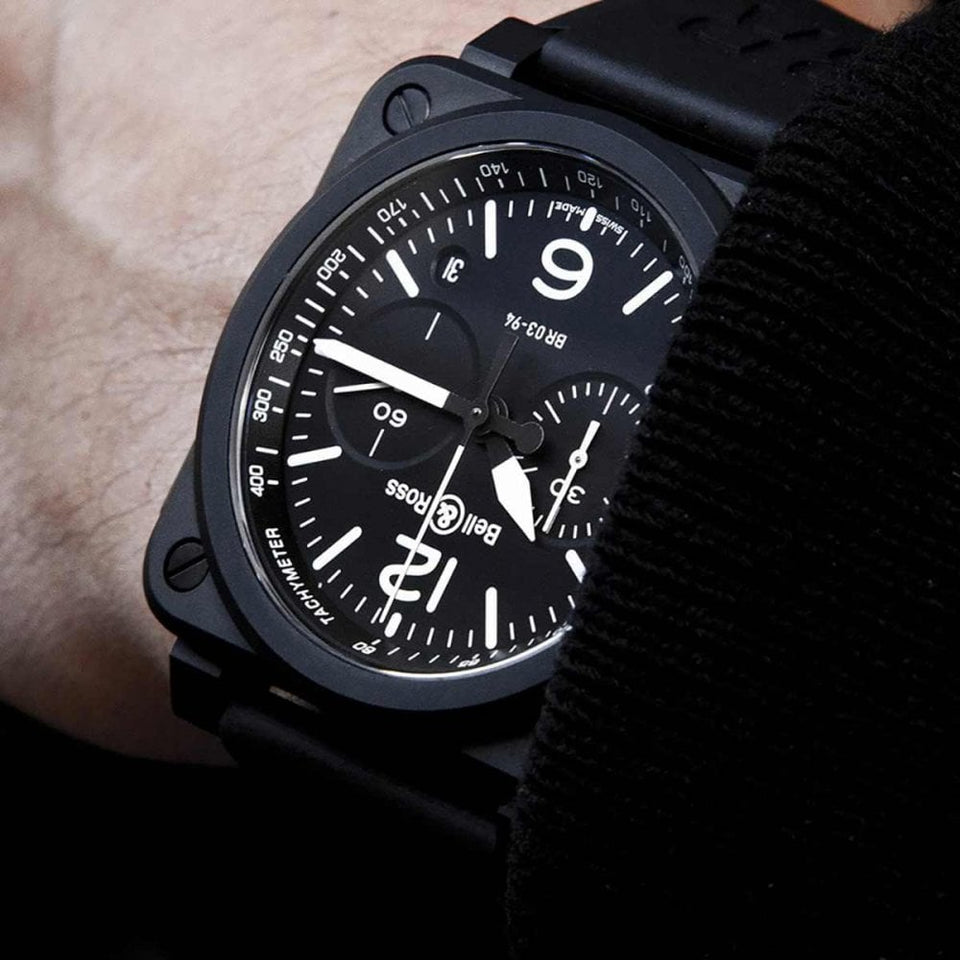 Bell & Ross Men's BR 03-94 BLACK MATTE CHRONOGRAPH Automatic Watch