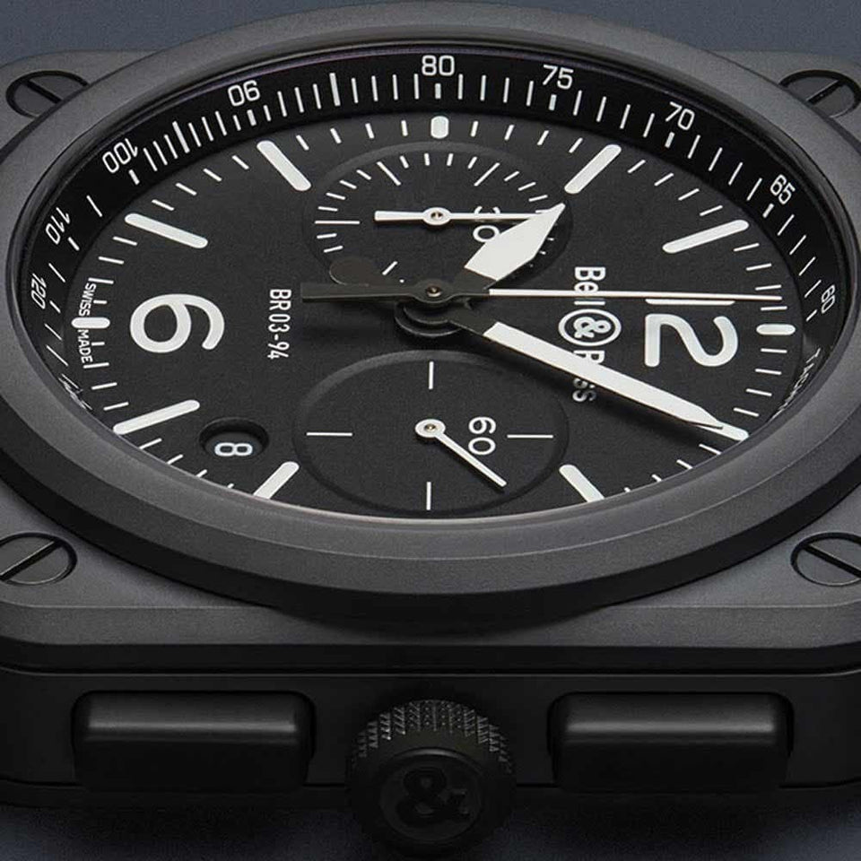 Bell & Ross Men's BR 03-94 BLACK MATTE CHRONOGRAPH Automatic Watch
