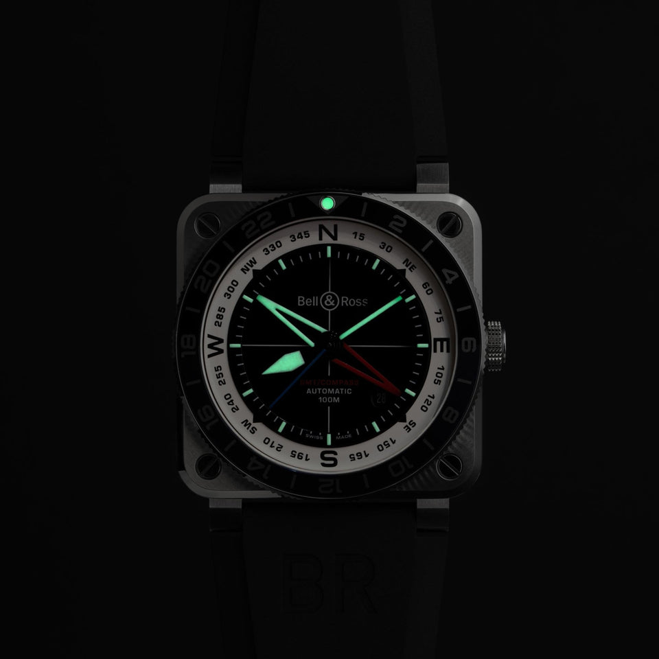 Bell & Ross BR 03 COMPASS GMT Rubber Strap Watch (XXX/500)