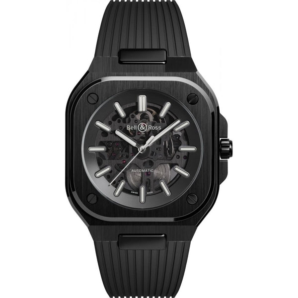 Bell & Ross BR 05 Men's 41mm Black Skeleton Ceramic Rubber Watch
