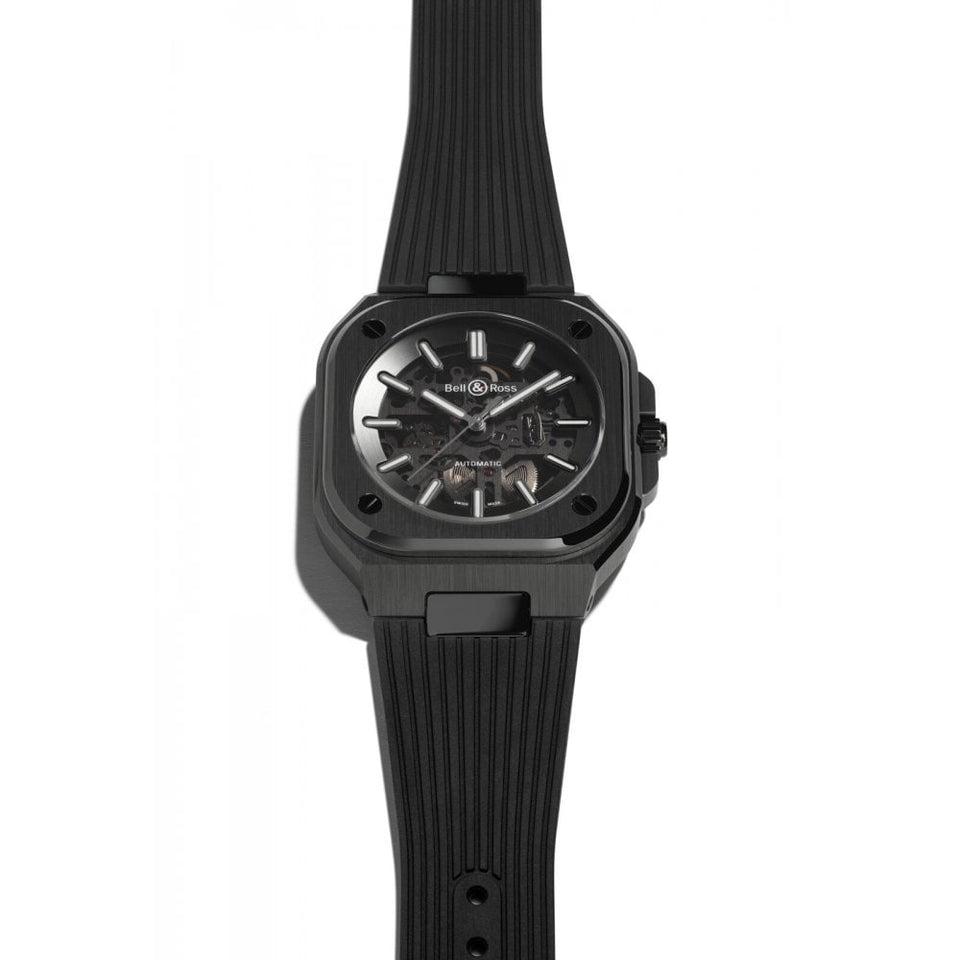 Bell & Ross BR 05 Men's 41mm Black Skeleton Ceramic Rubber Watch