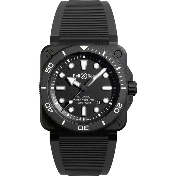 Bell & Ross Men's NEW BR 03 DIVER BLACK MATTE CERAMIC 42mm Watch
