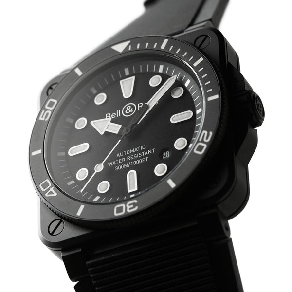 Bell & Ross Men's NEW BR 03 DIVER BLACK MATTE CERAMIC 42mm Watch