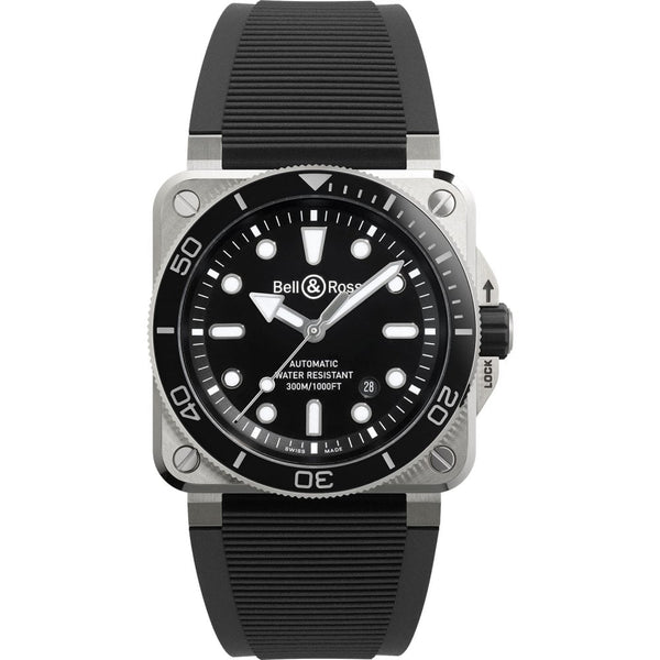 Bell & Ross Men's NEW BR 03 DIVER BLACK STEEL 42mm Watch