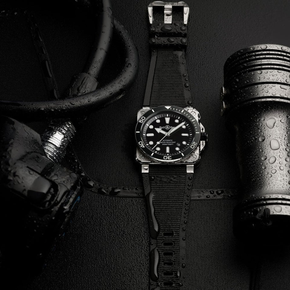 Bell & Ross Men's NEW BR 03 DIVER BLACK STEEL 42mm Watch