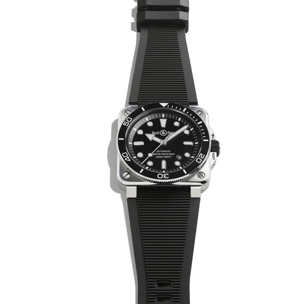 Bell & Ross Men's NEW BR 03 DIVER BLACK STEEL 42mm Watch