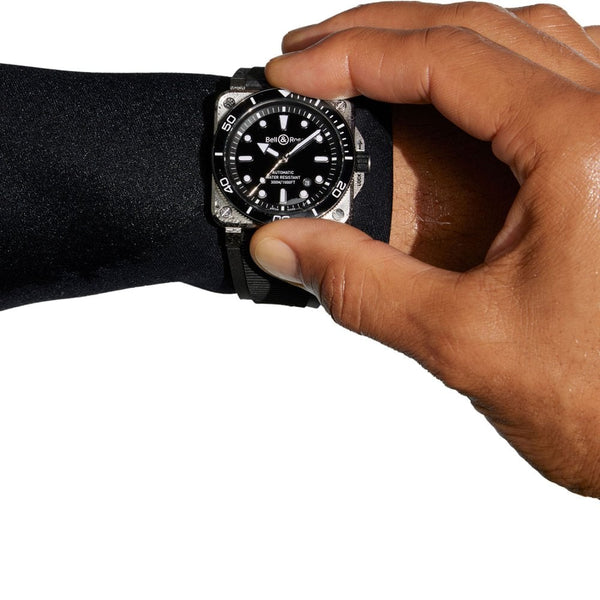 Bell & Ross Men's NEW BR 03 DIVER BLACK STEEL 42mm Watch