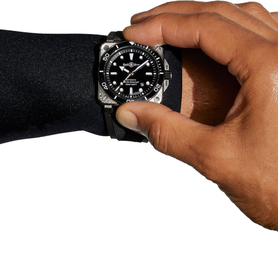 Bell & Ross Men's NEW BR 03 DIVER BLACK STEEL 42mm Watch