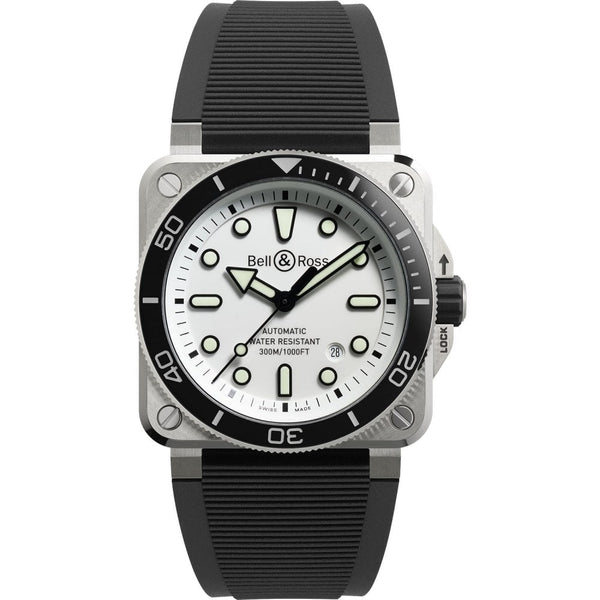 Bell & Ross Men's NEW BR 03 DIVER WHITE STEEL 42mm Watch