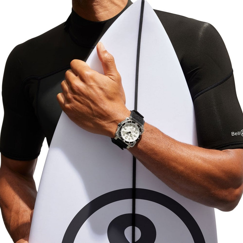 Bell & Ross Men's NEW BR 03 DIVER WHITE STEEL 42mm Watch