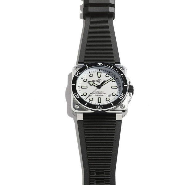 Bell & Ross Men's NEW BR 03 DIVER WHITE STEEL 42mm Watch