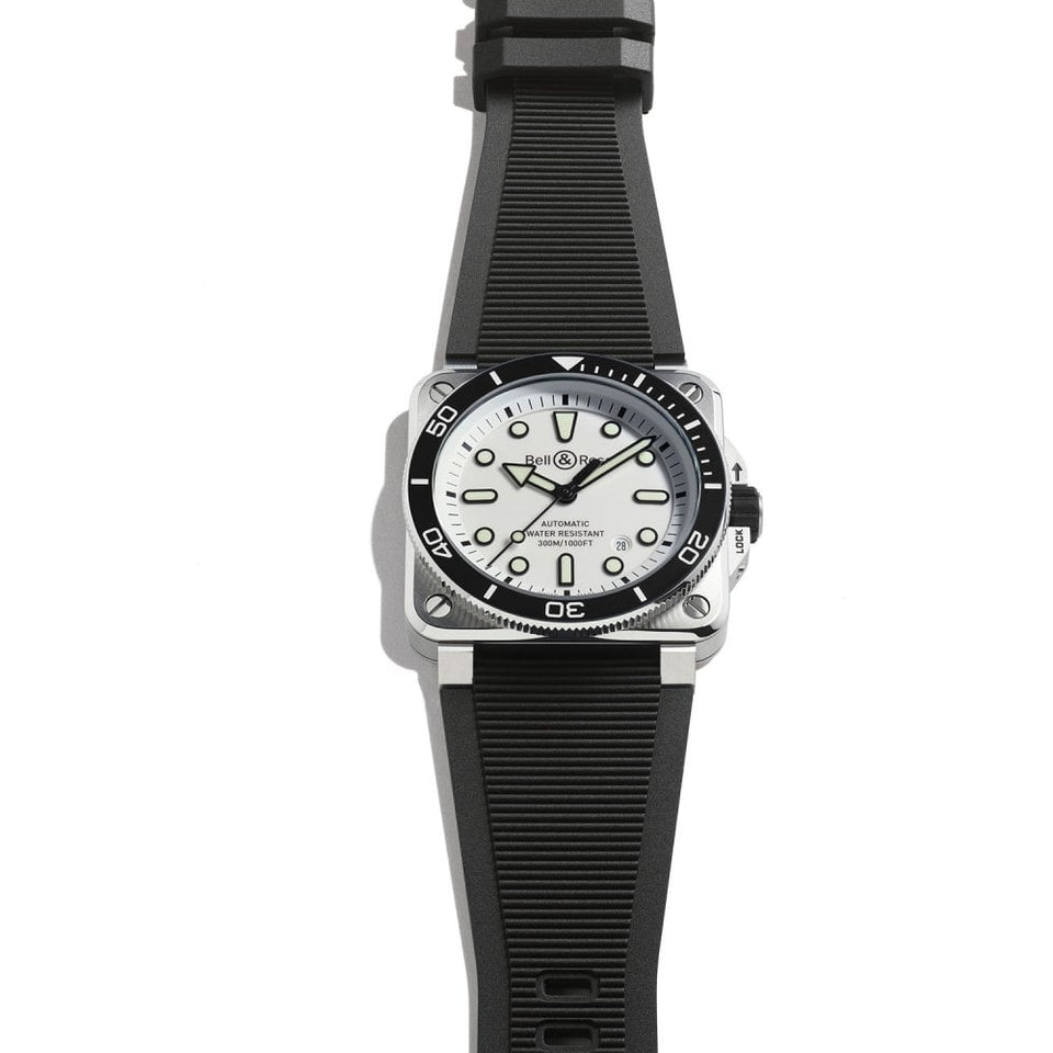 Bell & Ross Men's NEW BR 03 DIVER WHITE STEEL 42mm Watch