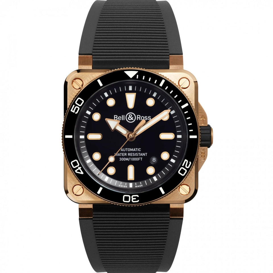 Bell & Ross Men's BR-03 Diver BLACK BRONZE Rubber Strap Watch (XXX/999)