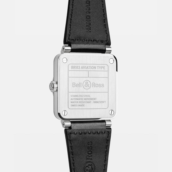 Bell & Ross Men's BR-03 GREEN STEEL Leather Strap Watch