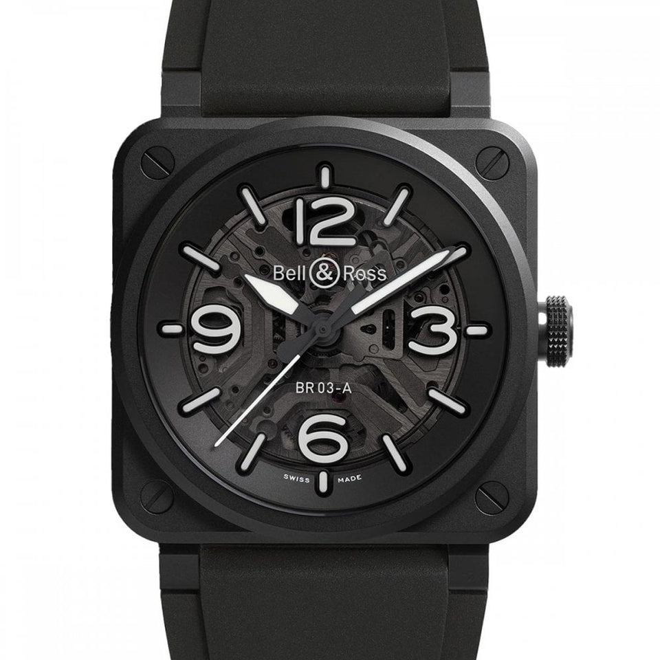 Bell & Ross Men's BR 03 SKELETON BLACK CERAMIC Automatic Watch