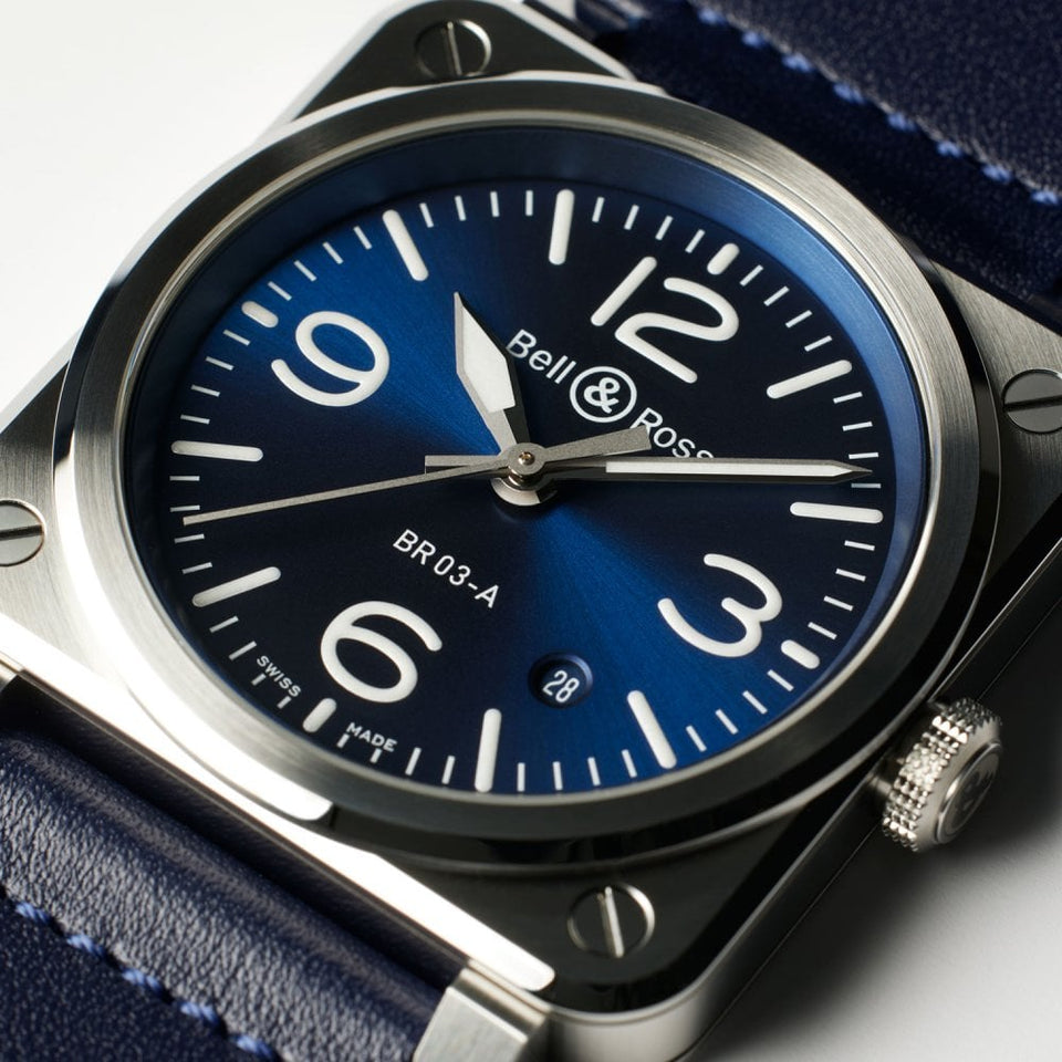 Bell & Ross Men's BR 03A BLUE STEEL Automatic Watch