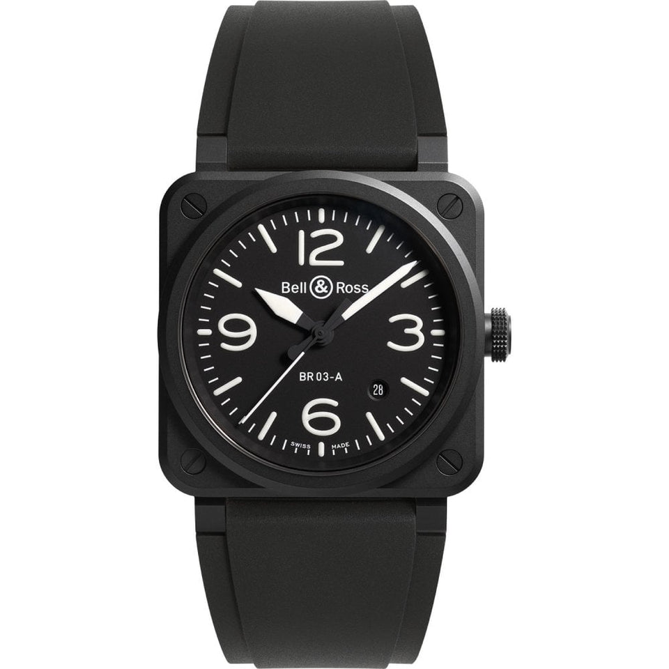 Bell & Ross Men's BR 03 Ceramic BLACK MATTE Automatic Watch