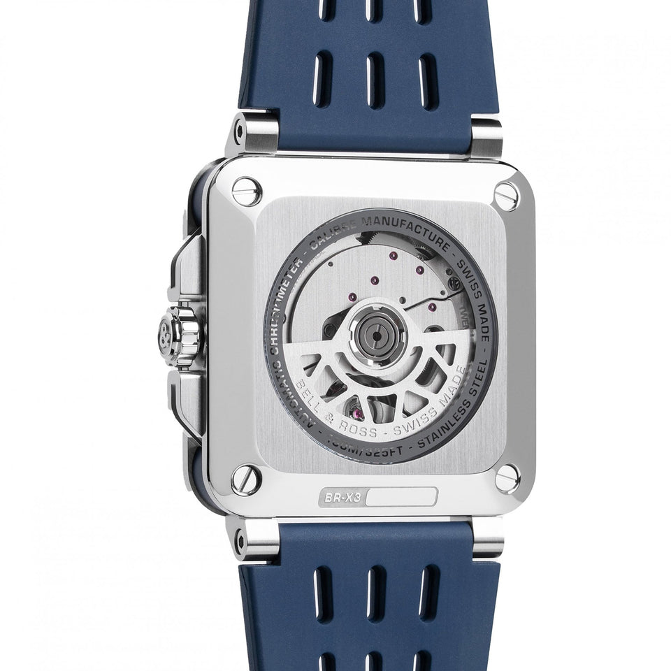 Bell & Ross Men's BR-X3 BLUE STEEL 41mm Automatic Watch