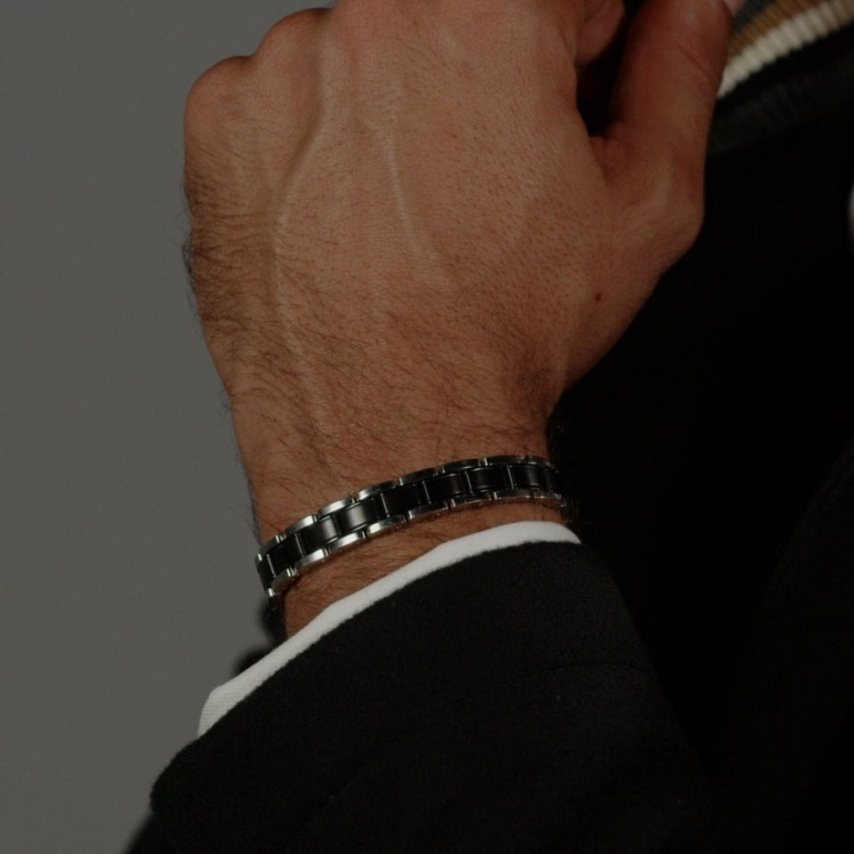 BOSS Gent's Metal Links Black IP Plated Bracelet