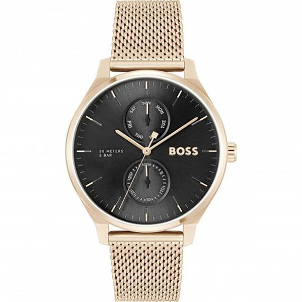 BOSS Gents TYLER Rose Gold Plated Mesh Bracelet Watch