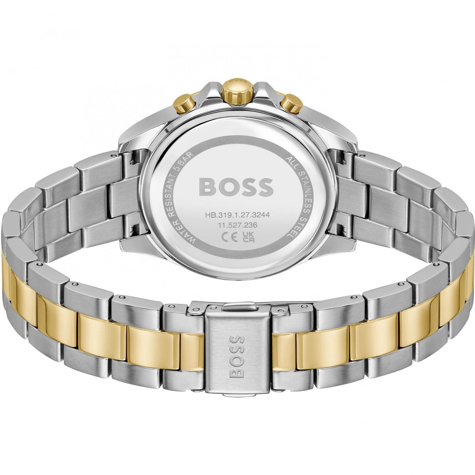 BOSS Ladies ALLEY LUX Green Stone Set Two Tone Watch