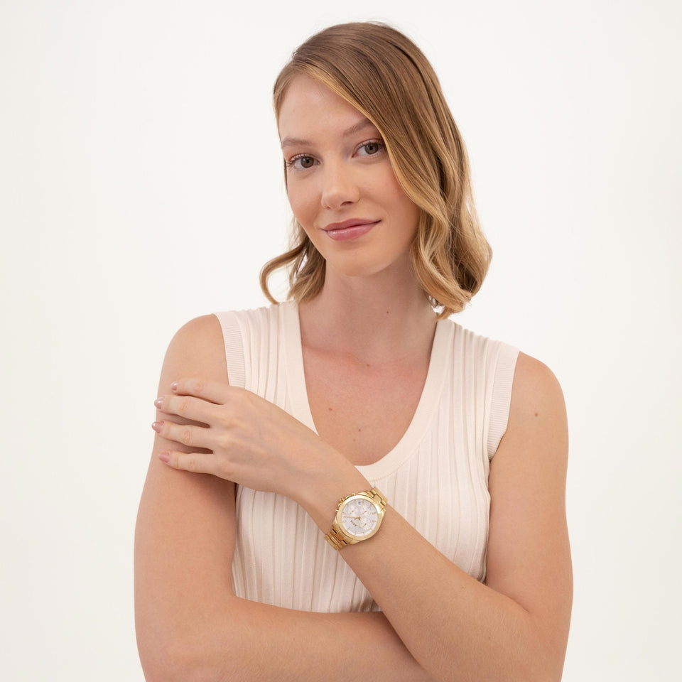 BOSS Ladies ALLEY LUX Stone Set Gold Toned Watch