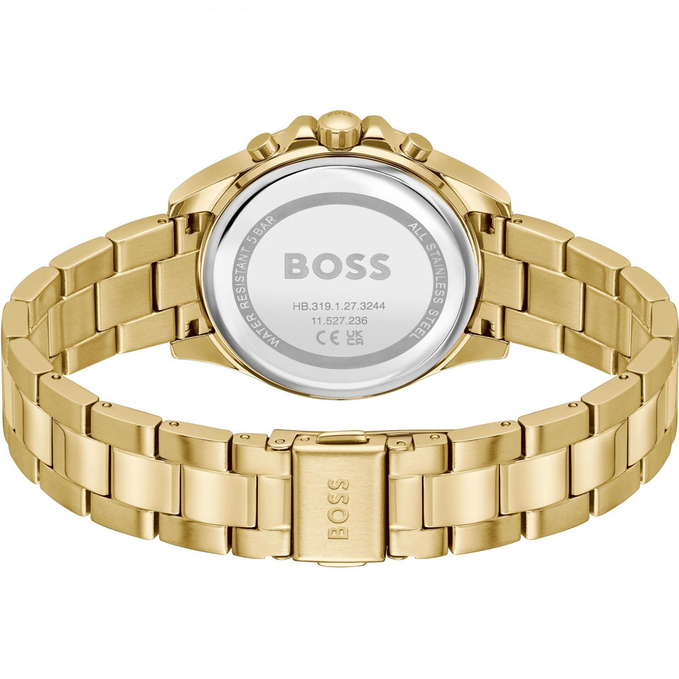 BOSS Ladies ALLEY LUX Stone Set Gold Toned Watch