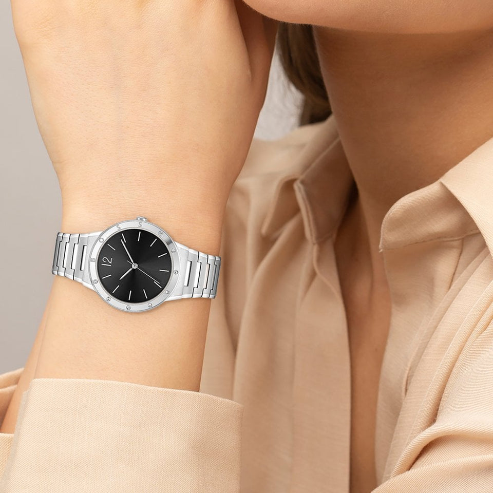 BOSS Ladies BREATH Black Dial Bracelet Watch