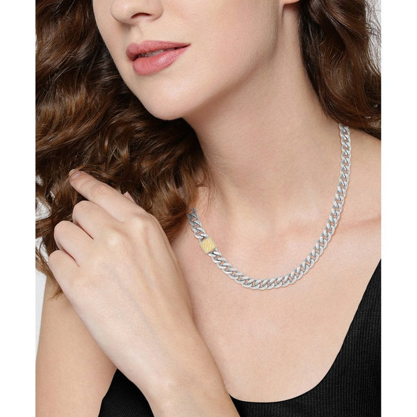 BOSS Ladies Caly Gold Plated Clasp Linked Necklace