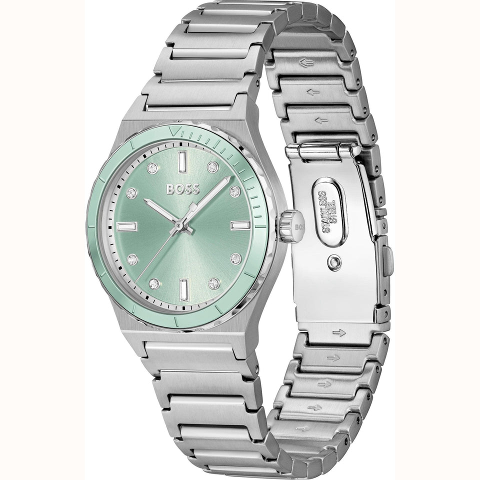 BOSS Ladies CANDOR SPORT 32mm Green Dial Watch
