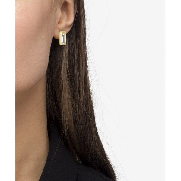 BOSS Ladies Clia Light Gold Plated Baguette Stud Earrings
