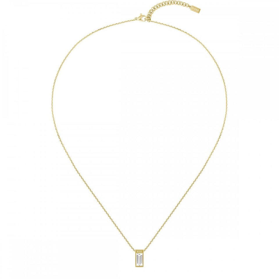 BOSS Ladies Clia Light Gold Plated Stone Set Necklace