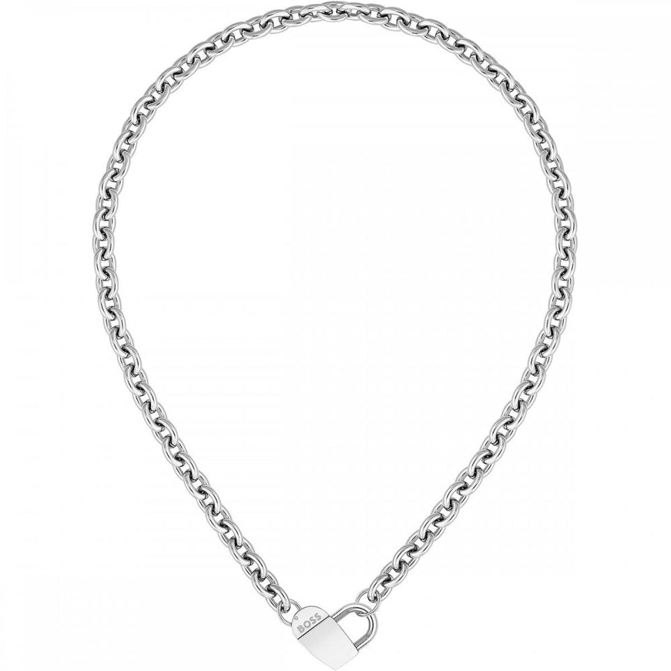BOSS Ladies Dinya Heart Monogram Chain Necklace